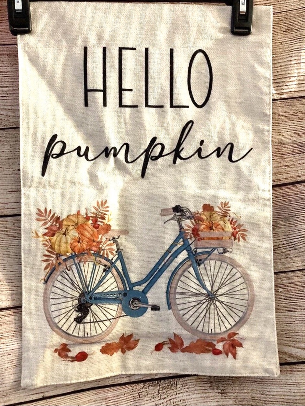 Hello pumpkin fall home scene mini garden flag
